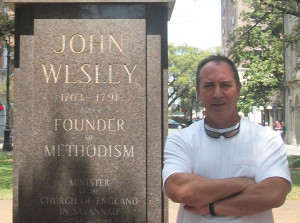 Al DeFilippo at John Wesley Statue Savannah, Georgia