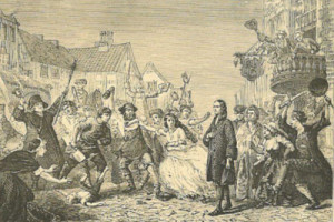 John Wesley preaching at Wednesbury riots